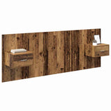 Testata con Comodino 3 pcs Legno vecchio Legno truciolato