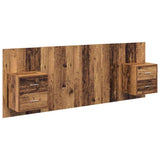 Testata con Comodino 3 pcs Legno vecchio Legno truciolato