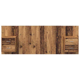 Testata con Comodino 3 pcs Legno vecchio Legno truciolato