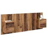 Testata con Comodino 3 pcs Legno vecchio Legno truciolato