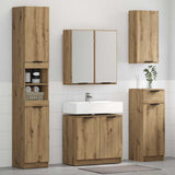 Set di Armadi da Bagno con lo scaffale 3 pcs Rovere artigianale
