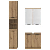 Set di Armadi da Bagno 3 pz Rovere artigianale