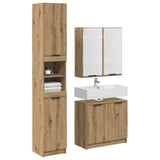 Set di Armadi da Bagno 3 pz Rovere artigianale