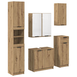 Set di mobili per il bagno con porta 5 pcs Rovere artigianale