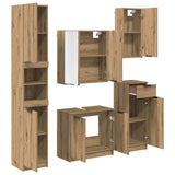 Set di mobili per il bagno con porta 5 pcs Rovere artigianale