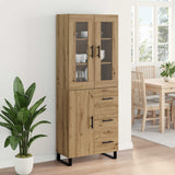 Credenza 2 pcs Rovere artigianale Legno truciolato