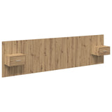 Testata con Comodino 3 pcs Rovere artigianale Legno truciolato