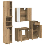 Set di mobili per il bagno con porta 4 pcs Rovere artigianale