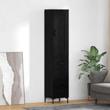 Credenza Rovere Nero 34,5 x 34 x 180 cm Legno truciolato