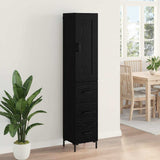 Credenza Rovere Nero 34,5 x 34 x 180 cm Legno truciolato