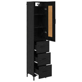 Credenza Rovere Nero 34,5 x 34 x 180 cm Legno truciolato
