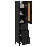 Credenza Rovere Nero 34,5 x 34 x 180 cm Legno truciolato