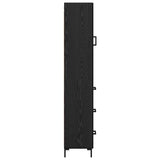 Credenza Rovere Nero 34,5 x 34 x 180 cm Legno truciolato