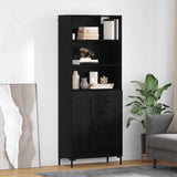 Credenza Rovere Nero 69,5 x 34 x 180 cm Legno truciolato