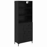 Credenza Rovere Nero 69,5 x 34 x 180 cm Legno truciolato