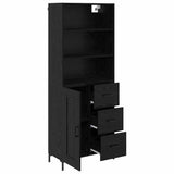 Credenza Rovere Nero 69,5 x 34 x 180 cm Legno truciolato