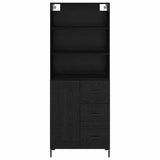 Credenza Rovere Nero 69,5 x 34 x 180 cm Legno truciolato