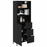 Credenza Rovere Nero 69,5 x 34 x 180 cm Legno truciolato