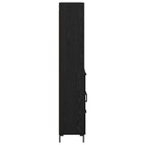 Credenza Rovere Nero 69,5 x 34 x 180 cm Legno truciolato