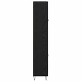 Credenza 2 pcs Rovere Nero Legno ingegnerizzato e vetro