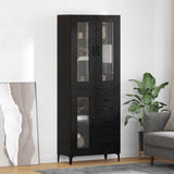Credenza Rovere Nero 69,5 x 34 x 180 cm Legno truciolato