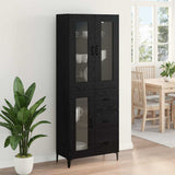 Credenza Rovere Nero 69,5 x 34 x 180 cm Legno truciolato