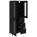 Credenza Rovere Nero 69,5 x 34 x 180 cm Legno truciolato