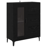 Credenza Rovere Nero 69,5 x 34 x 180 cm Legno truciolato