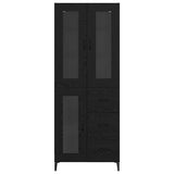 Credenza Rovere Nero 69,5 x 34 x 180 cm Legno truciolato