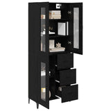 Credenza Rovere Nero 69,5 x 34 x 180 cm Legno truciolato