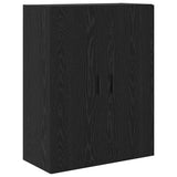 Credenza 2 pcs Rovere nero Legno Stratificato e Vetro