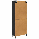 Credenza 2 pcs Rovere nero Legno Stratificato e Vetro