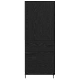 Credenza 2 pcs Rovere nero Legno Stratificato e Vetro