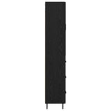Credenza 2 pcs Rovere nero Legno Stratificato e Vetro