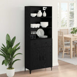 Credenza Rovere Nero 69,5 x 34 x 180 cm Legno truciolato