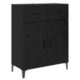 Credenza Rovere Nero 69,5 x 34 x 180 cm Legno truciolato