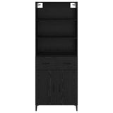 Credenza Rovere Nero 69,5 x 34 x 180 cm Legno truciolato