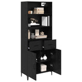 Credenza Rovere Nero 69,5 x 34 x 180 cm Legno truciolato