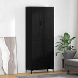 Credenza 2 pcs Rovere Nero Legno truciolato