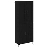 Credenza 2 pcs Rovere Nero Legno truciolato