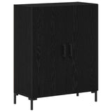 Credenza 2 pcs Rovere Nero Legno truciolato