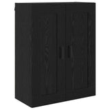 Credenza 2 pcs Rovere Nero Legno truciolato