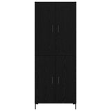 Credenza 2 pcs Rovere Nero Legno truciolato