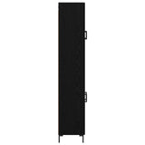 Credenza 2 pcs Rovere Nero Legno truciolato