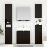 Set di Armadi da Bagno 3 pcs Rovere Nero Legno truciolato