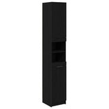 Set di Armadi da Bagno 3 pcs Rovere Nero Legno truciolato