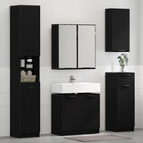 Set di mobili per il bagno 5 pcs Rovere Nero Legno truciolato