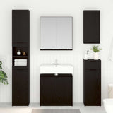 Set di mobili per il bagno 5 pcs Rovere Nero Legno truciolato