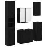 Set di mobili per il bagno 5 pcs Rovere Nero Legno truciolato