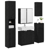 Set di mobili per il bagno 5 pcs Rovere Nero Legno truciolato